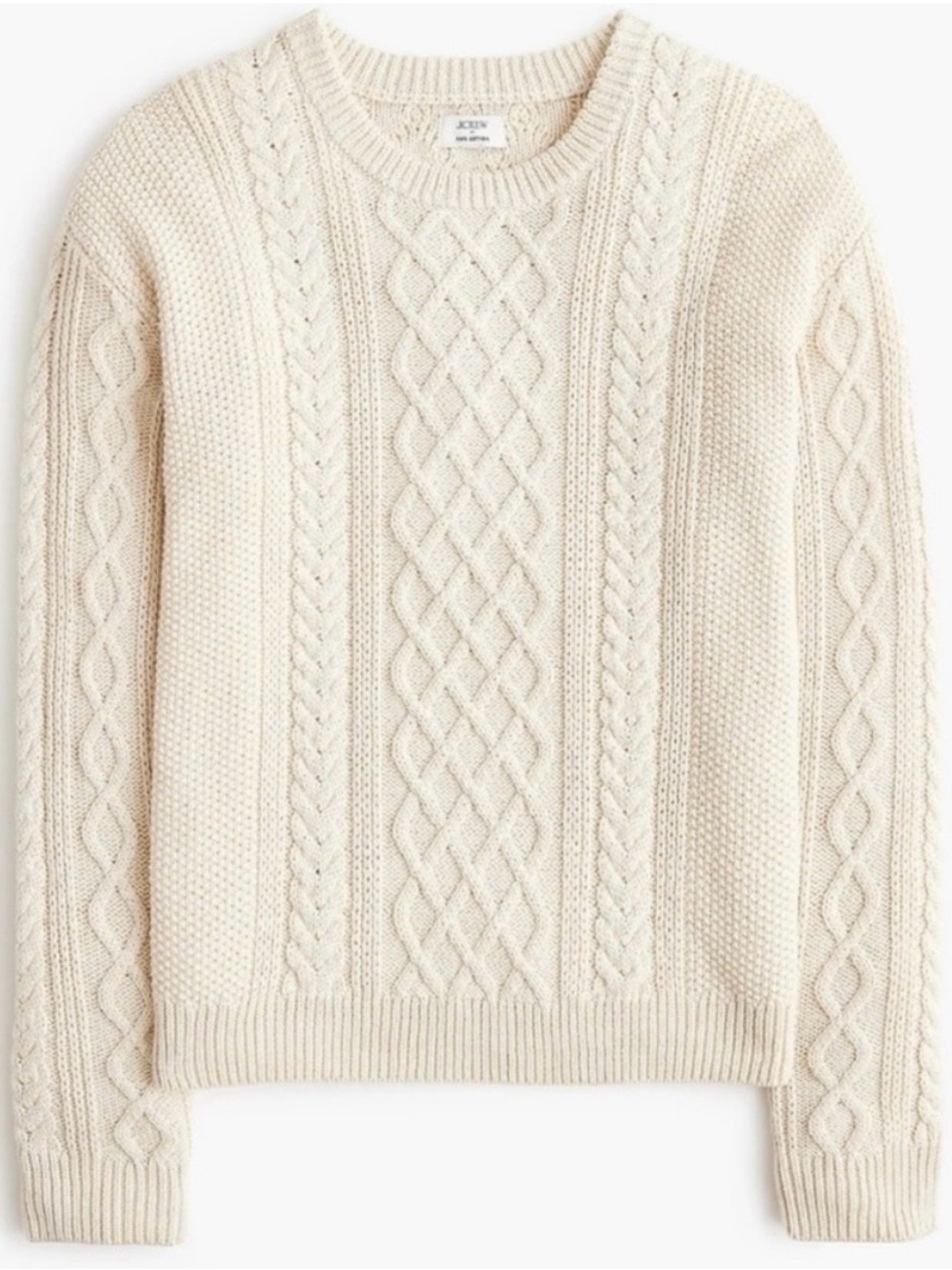 J Crew Ivory Cable Knit Crewneck Sweater - Women - Picture 4 of 10